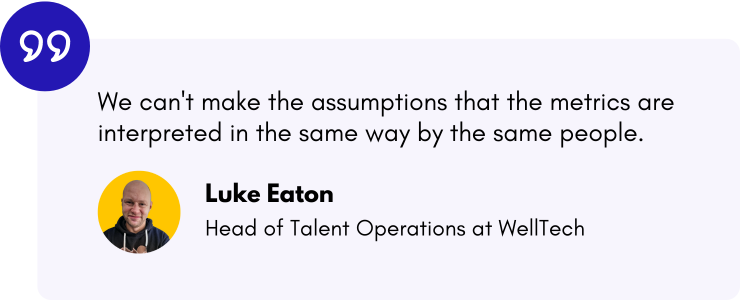 “We can't make the assumptions that the metrics are interpreted in the same way by the same people.” -Luke Eaton